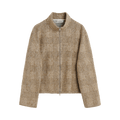Our Legacy Shrunken Full Zip Polo "Beige Hound Check"