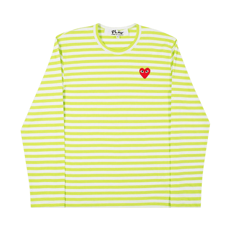 Comme des Garçons Play Small Heart Long-Sleeve T-Shirt "Stripe Green"