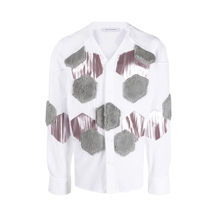 Kiko Kostadinov Danh Applique Shirt "Frost White/Dove Grey"