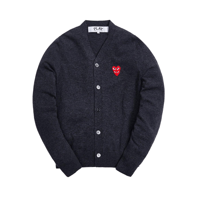Comme des Garçons Play Double Heart Hooded Zip Sweatshirt "Black"