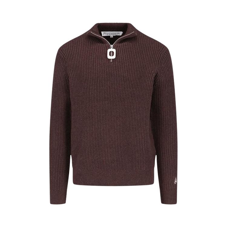 JW Anderson Puller Half Zip Jumper "Chocolate Brown"