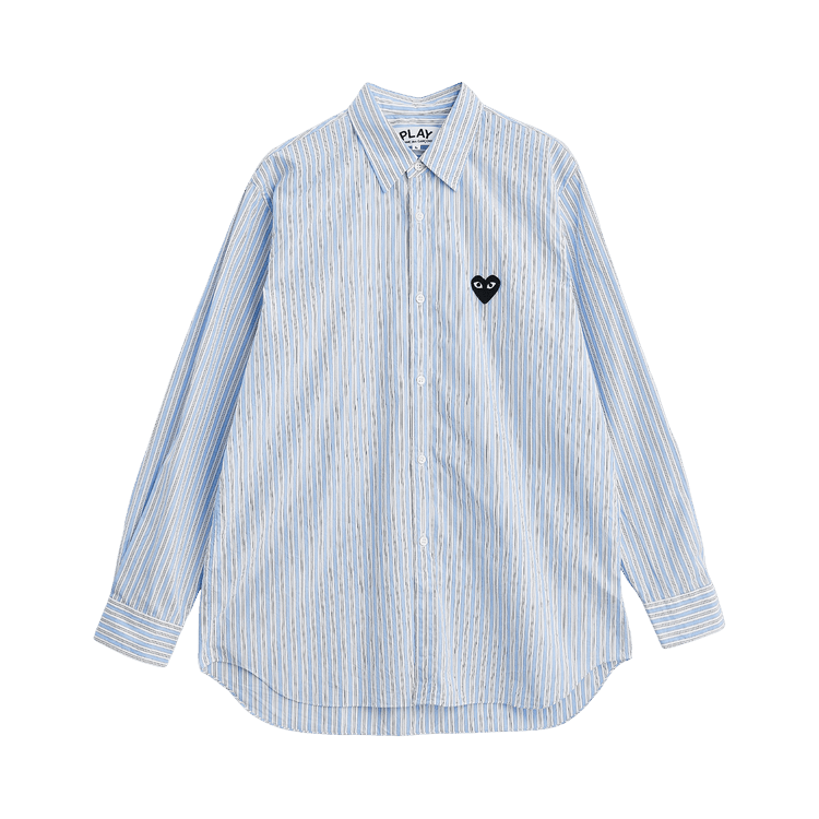 Comme des Garçons Play Small Heart Long-Sleeve Shirt "Stripe Blue/White"