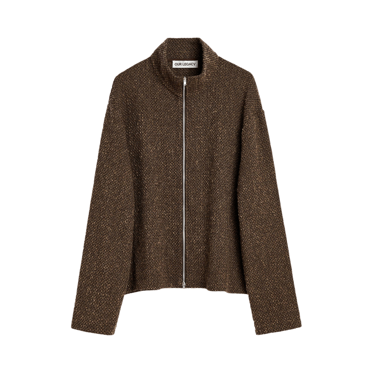 Our Legacy Shrunken Full Zip Polo "Brown Sparse Buckle Weave"