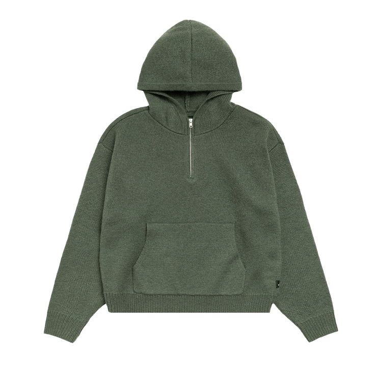 Stussy Quarter Zip Knit Hoodie "Green"