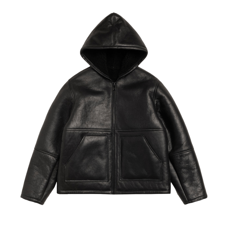 Stussy Shearling Hooded Jacket "Black"