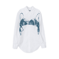 Jean Paul Gaultier Shirt Printed Scanned Bra "White/Blue Grey"