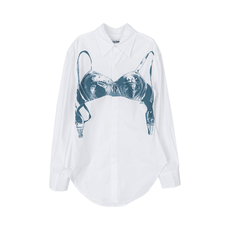 Jean Paul Gaultier Shirt Printed Scanned Bra "White/Blue Grey"
