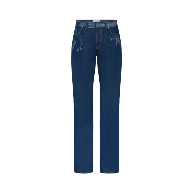 Jean Paul Gaultier Jeans With Trompe L"Oeil Print "Vintage Blue'