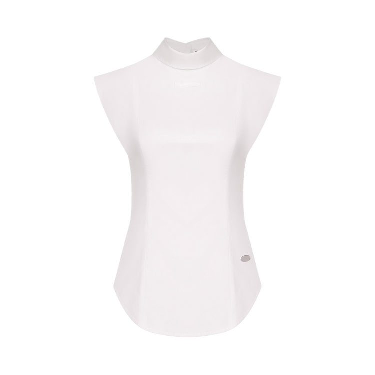 Jean Paul Gaultier Sleeveless Reversed Shirt With Pointy Boobs "White"