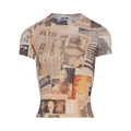 Jean Paul Gaultier Cotton Ribbed Tee Printed Journal "Ecru/Light Grey/Red"