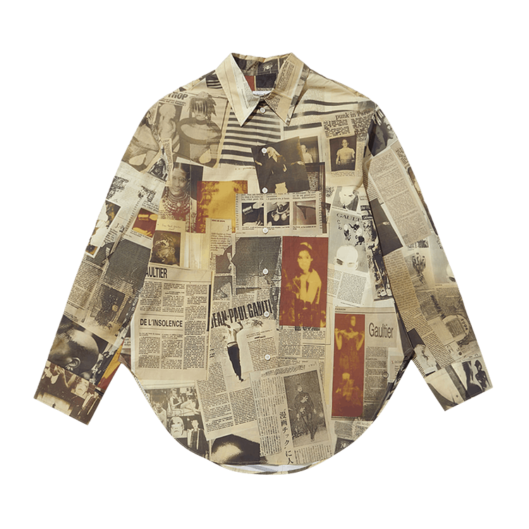 Jean Paul Gaultier Shirt Printed Journal "Ecru/Light Grey/Red"