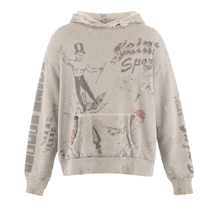 SAINT Mxxxxxx x Alexis Ross Drawing Hoodie "Silver"