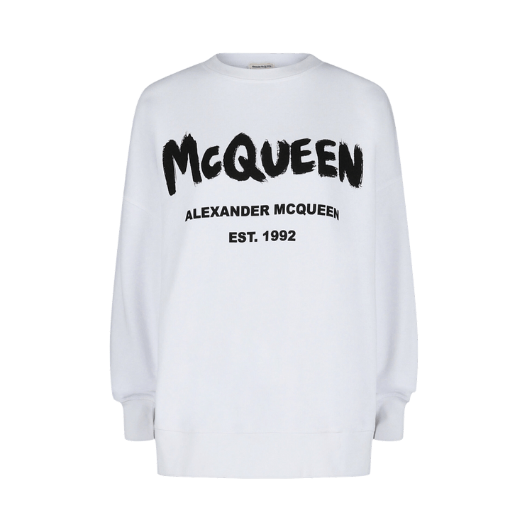 Alexander McQueen Graffiti Logo Sweatshirt "White Black"