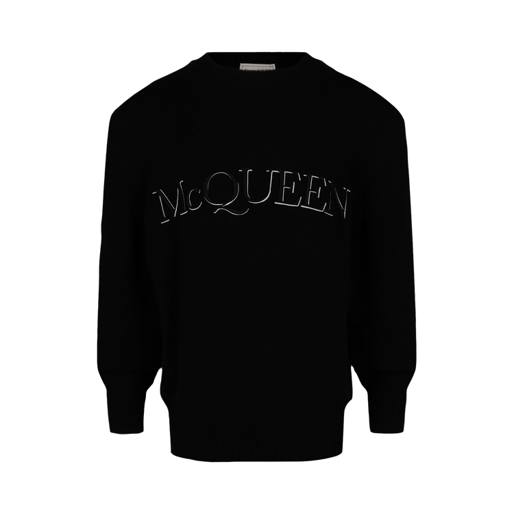Alexander McQueen Logo Embroidered Sweater "Black White"