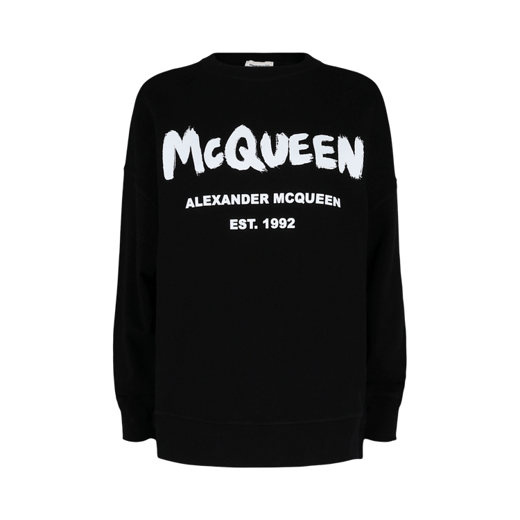 Alexander McQueen Graffiti Logo Sweatshirt "Black White"