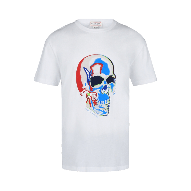 Alexander McQueen Solarized Skull Graphic T-Shirt "White Multi"