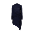 Ferragamo Asymmetric Ruched Mini Cape Dress "Multi"