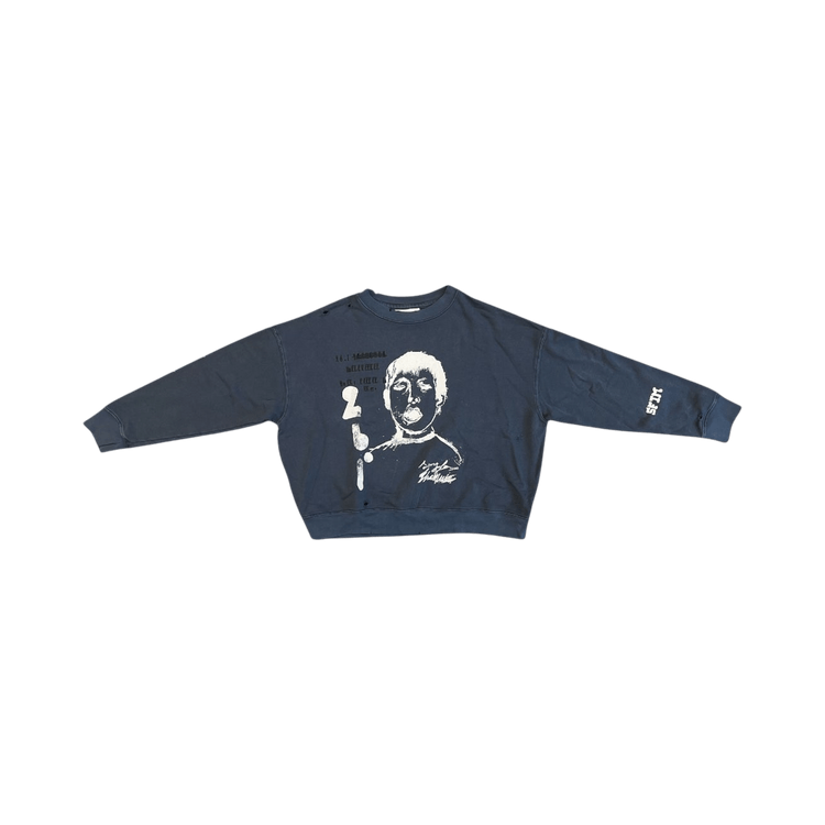 Song for the Mute Yawning Kid Relaxed Pullover "Overdyed Navy"
