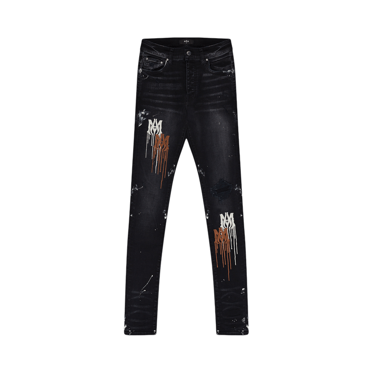 Amiri MA Drip Skinny Jeans "Aged Black"