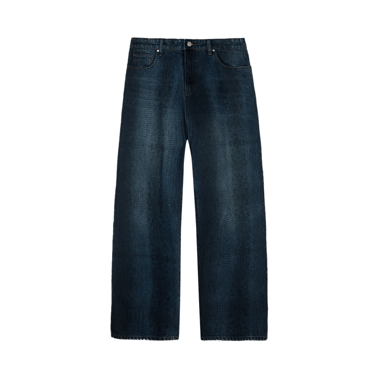 Basketcase Gallery LAX Snakeskin Baggy Denim "Dark Blue"