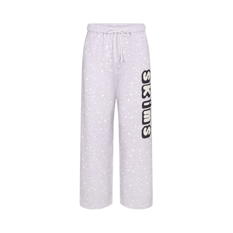 SKIMS x Cactus Plant Flea Market Cotton Fleece Straight Leg Pant "Light Heather Grey Skims Snow Print"