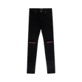 RtA Bryant Skinny Jeans "Black Red Rest In Peace"