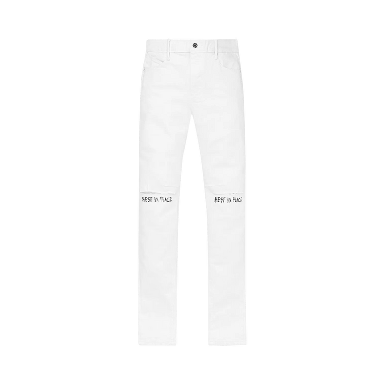 RtA Bryant Skinny Jeans "White Rest In Peace"