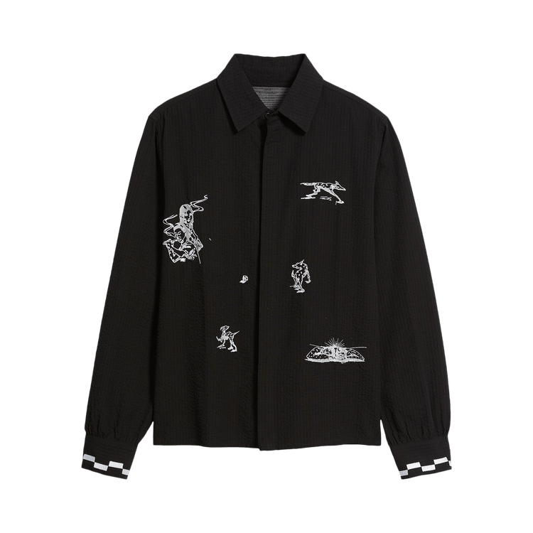 Jungles Live Life With Ease Button Up "Black"