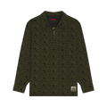 Pleasures Leaf Half Zip Shirt "Olive"