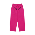 Sp5der Rhinestone OG Logo V2 Wide Leg Sweatpant "Pink"