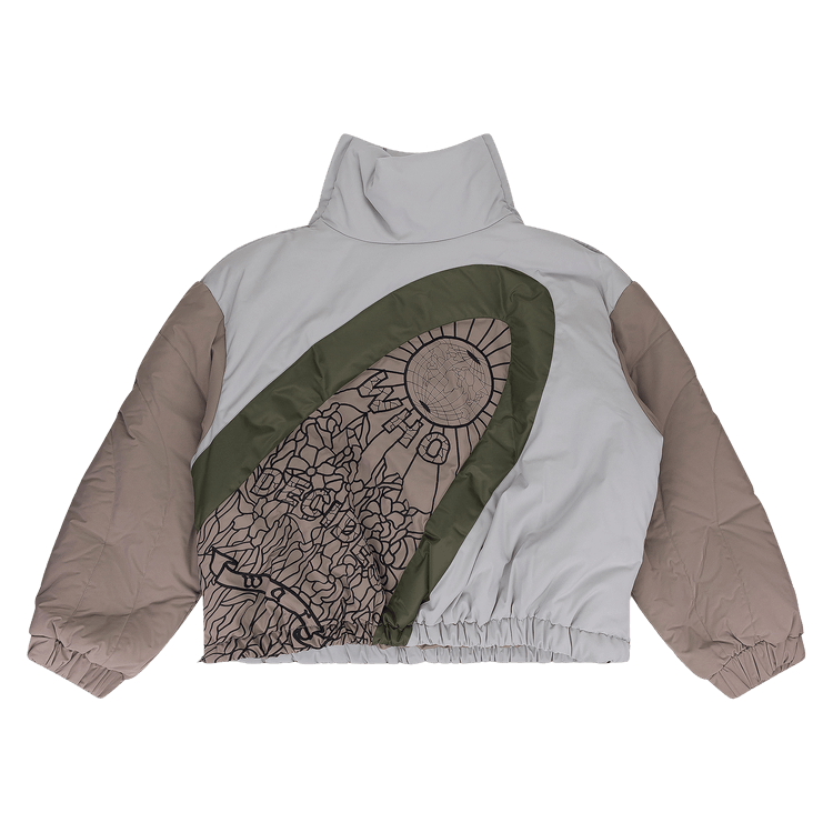 Who Decides War Diagonal Glass Puffer Jacket "Multicolor"