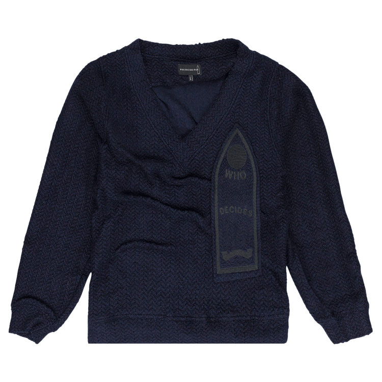 Who Decides War Gathered Collegiate Pullover "Indigo"