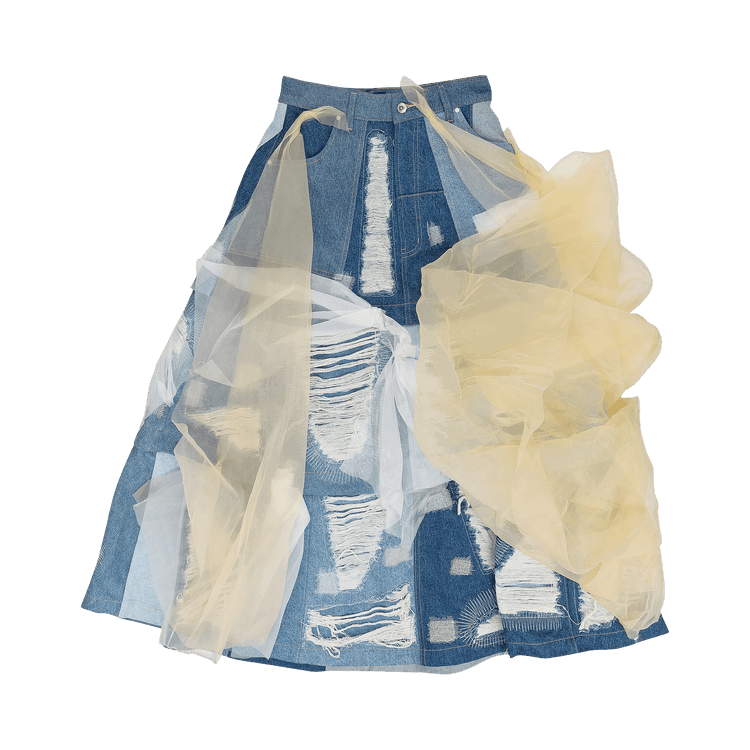 Who Decides War Altitude Denim Skirt "Sky"