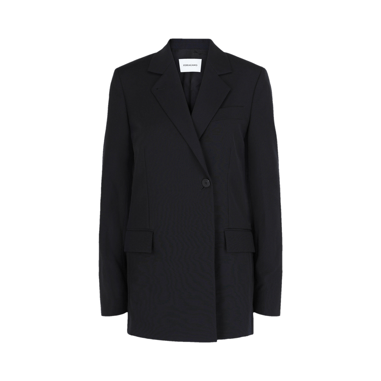 Ferragamo Single Breasted Wool Blazer "Blue"