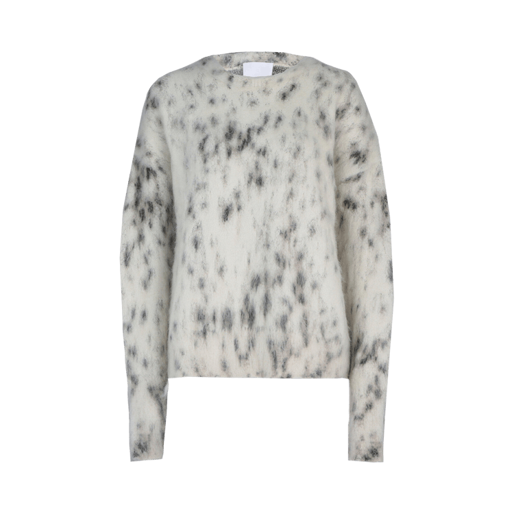Givenchy Snow Leopard Print Mohair Cropped Sweater "Beige/Black"