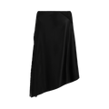 Givenchy Lace Insert Asymmetric Silk Midi Skirt "Black"