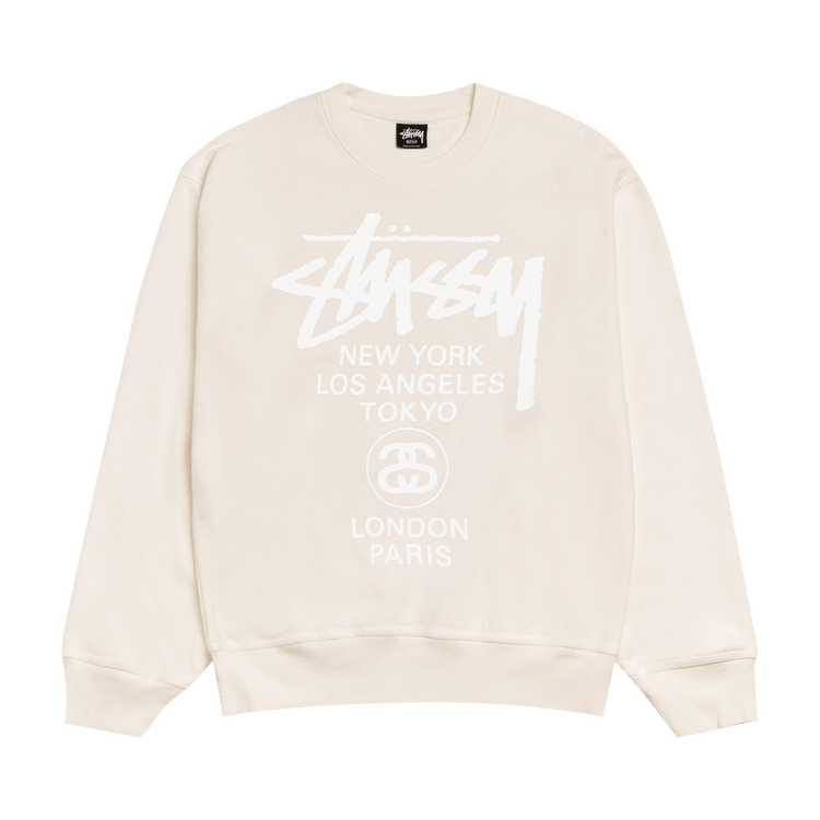 Stussy World Tour Crew Pigment Dyed "Natural"