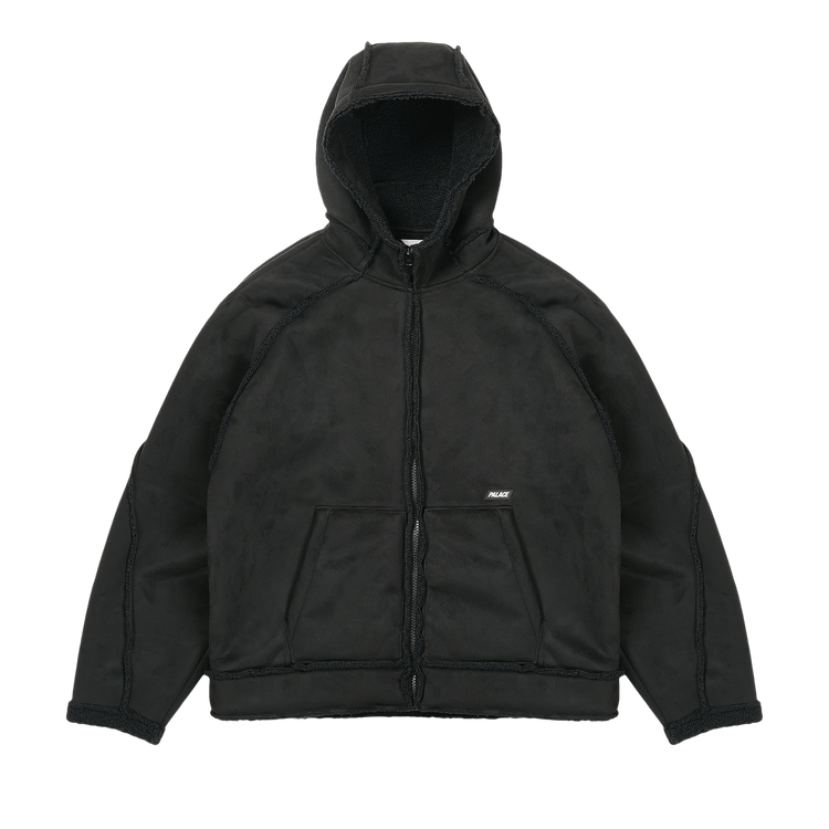 Palace Sherpa Faux Suede Hooded Jacket "Black"