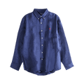 Polo Ralph Lauren Long-Sleeve Piece Dye Linen Sport Shirt "Classic Navy"