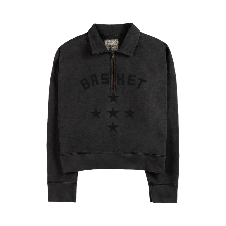 Basketcase Gallery Spellout A Vintage Quarter Zip "Vintage Black"