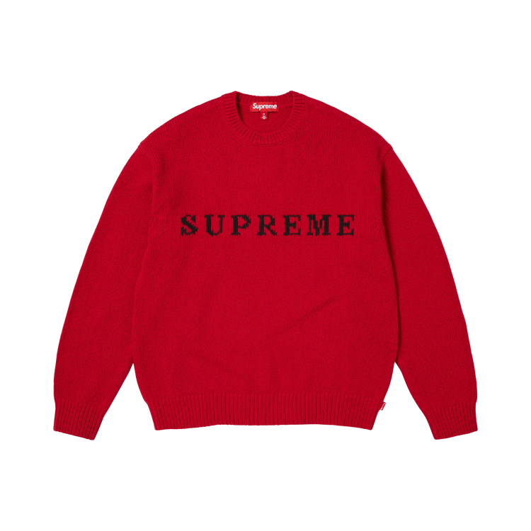 Supreme Contrast Logo Sweater "Red"