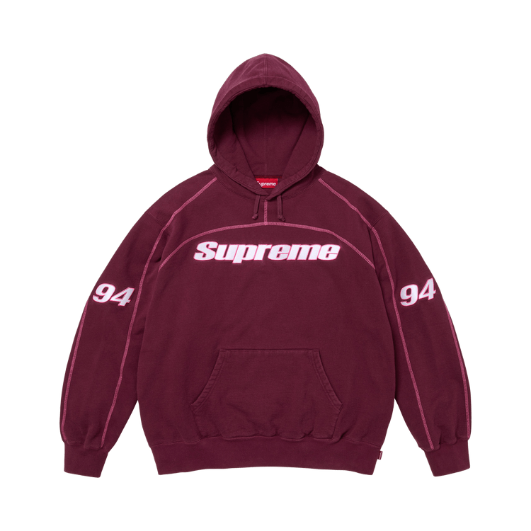 Supreme Overlock Hooded Sweatshirt "Burgundy"