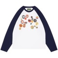 Denim Tears Long Sleeve Raglan Pin Tee "White"