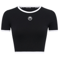 Marine Serre Moon Logo Bicolor Cropped Top "Black/White"