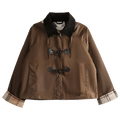 Barbour Myra Wax Duffle Jacket "Bark/Hessian Tartan"