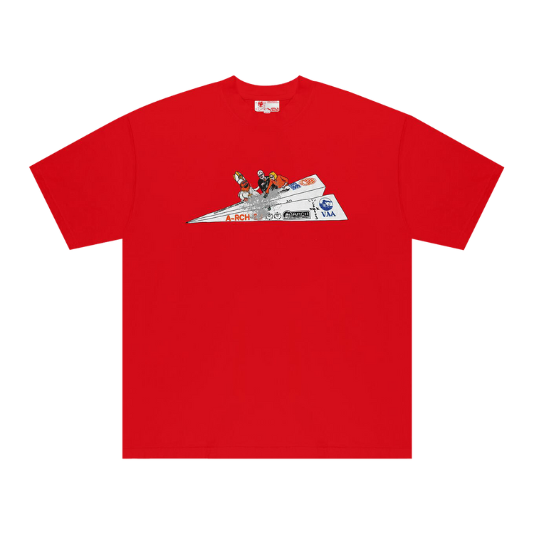 Cactus Jack by Travis Scott x Virgil Abloh x ARCH Paper Plane Tee "Red"