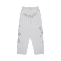 Sp5der Rhinestone Beluga V2 Wide Leg Sweatpant "Heather Grey"