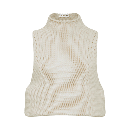 Alaïa Sleeveless Top "Blanc Naturel"