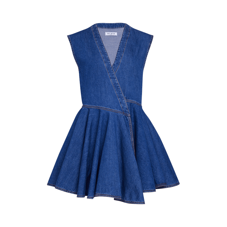 Alaïa Wrap Dress "Bleu Mineral"