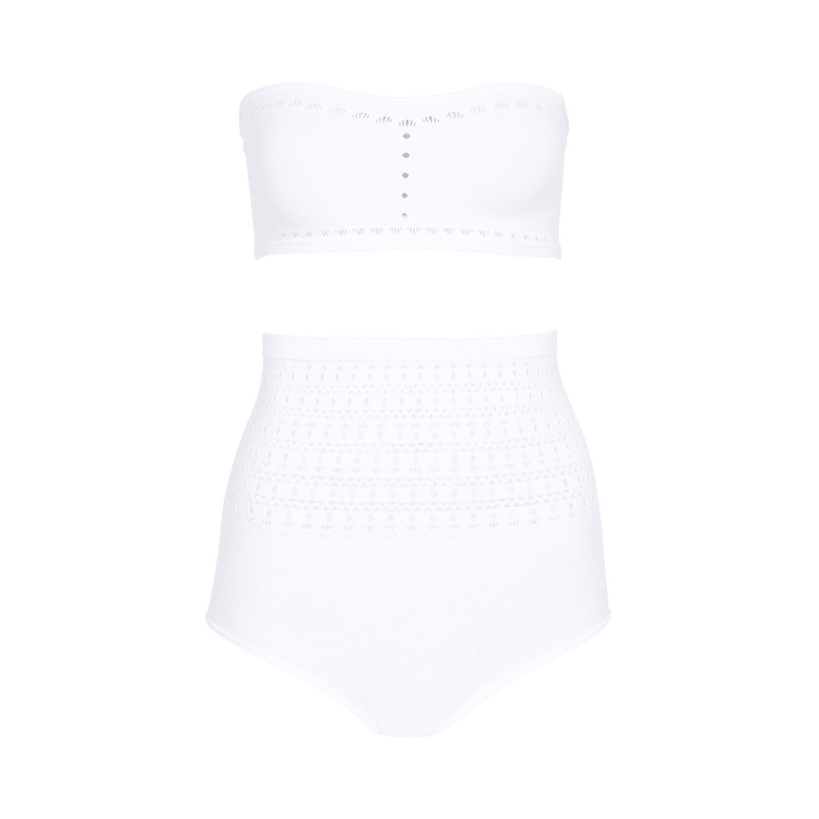 Alaïa Seamless Knitted Swimsuit "Blanc Optique"